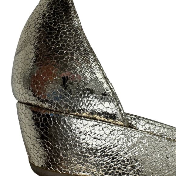 J. Crew Metallic Gold Demi-Wedge Ankle Strap Sandals Women's Size 8.5 - Picture 9 of 9